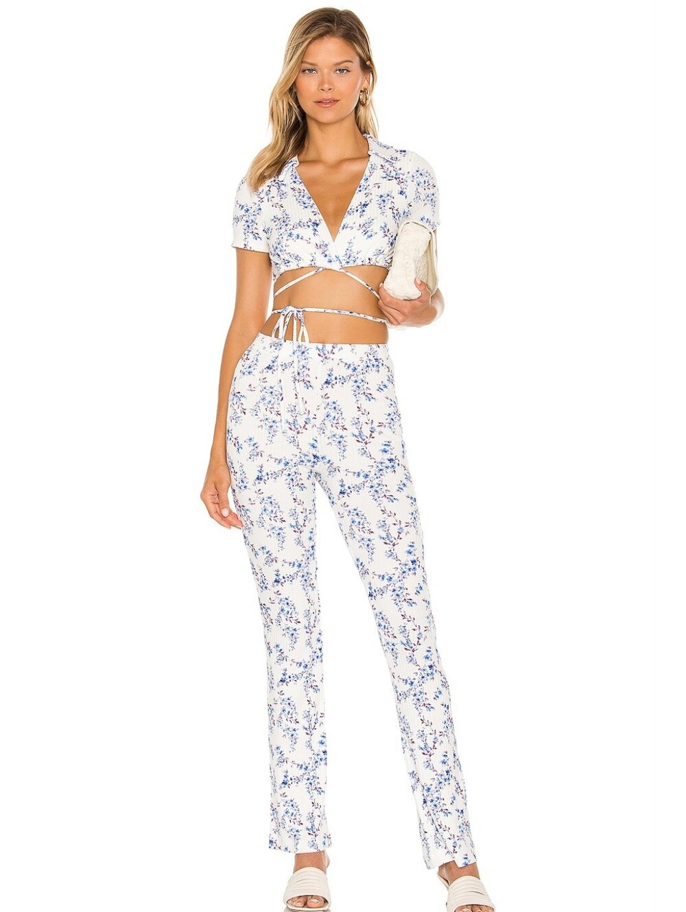 Lovers and Friends Paulie Wrap Top And Pants Set Floral